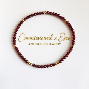 Garnet & 14k Yellow Gold Dot Bracelet